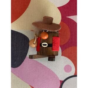 Rare Vintage Wood Viking Cowboy Gnome Figurine